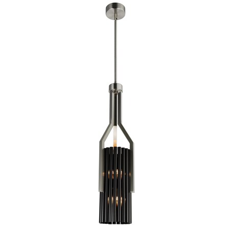 Cwi Lighting Fermont 6 Light Satin Nickel and Pearl Black Mini Pendant 1583P8-6-612